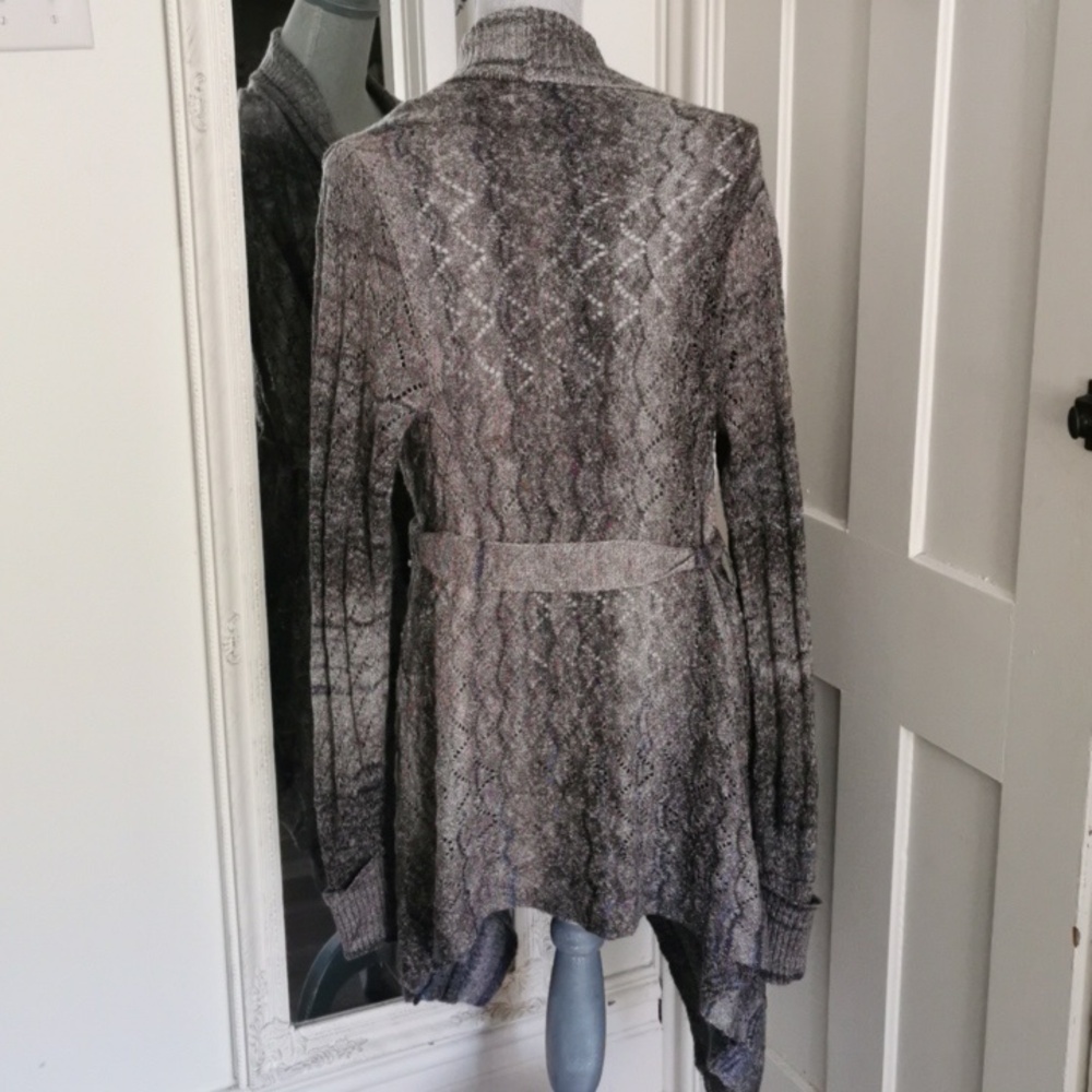 Buffalo David Bitton draped belted waterfall cardigan greybluelcolors 🍂. Size S - Picture 4 of 5